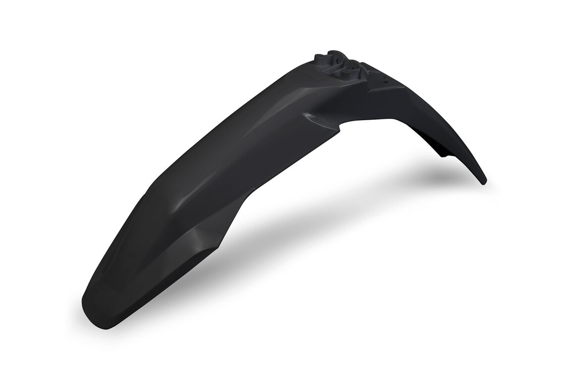 UFO Black Front Fender for Husqvarna: FC250 (2023-2025), FC250 Factory Edition (2025-2026), FC250 Rockstar Edition (2022-2024), FC350 (2023-2025), FC350 Heritage (2023, 2025), FC450 (2023-2025), FC450 Factory Edition (2025-2026), FC450 Rockstar Edition (2022-2024), ...and more