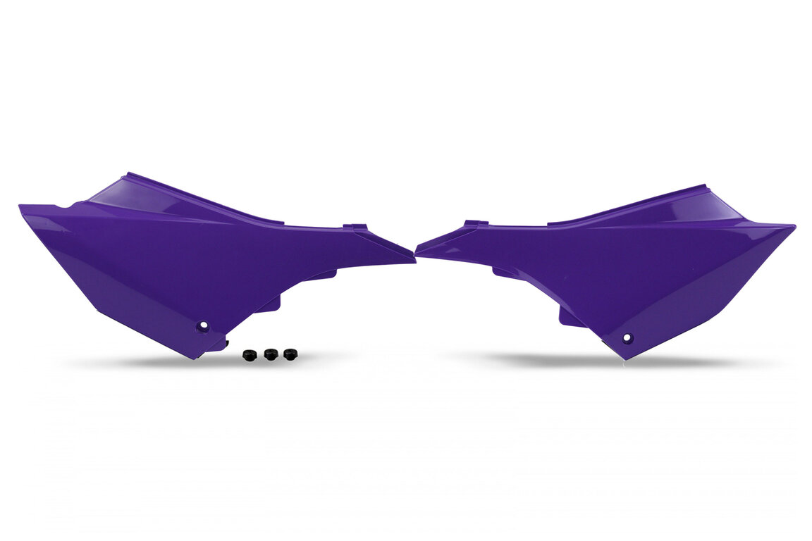 UFO Purple Side Number Plates for Yamaha: YZ125 (2002-2026), YZ125X (2023-2026), YZ250 (2002-2026), YZ250X (2023-2026)