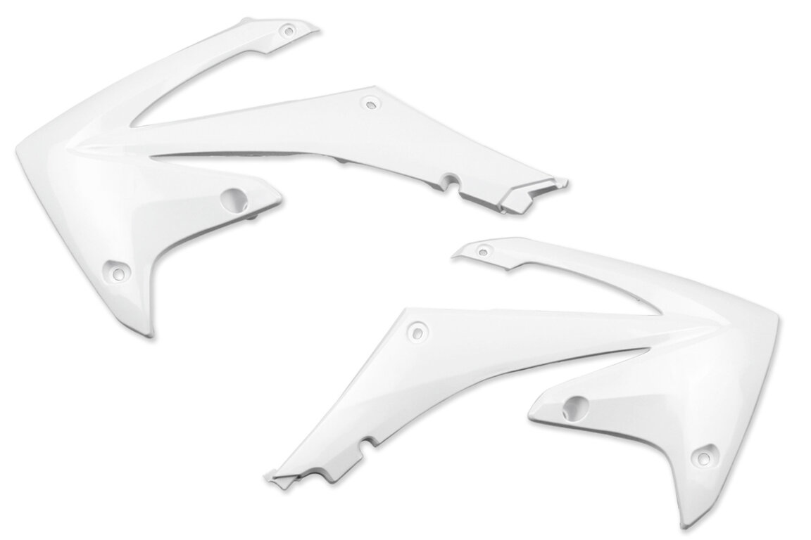 Polisport White Radiator Shroud Set for Honda: CRF250R (2010-2013), CRF450R (2009-2012)