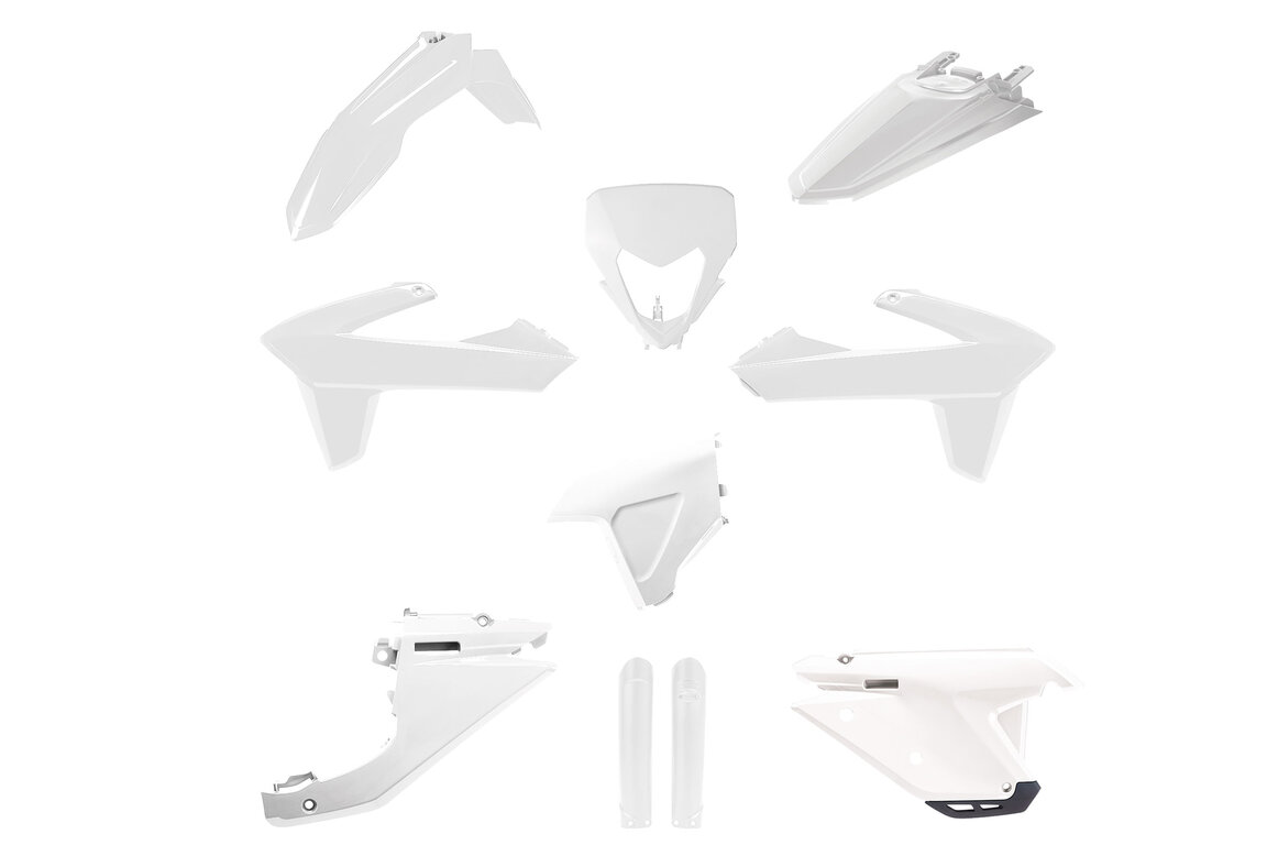 Polisport White Plastic Kit for Sherco: 125 SE (2025-2026), 250 SE (2025-2026), 250 SEF (2025-2026), 300 SE (2025-2026), 300 SEF (2025-2026), 450 SEF (2025-2026), 500 SEF (2025-2026)