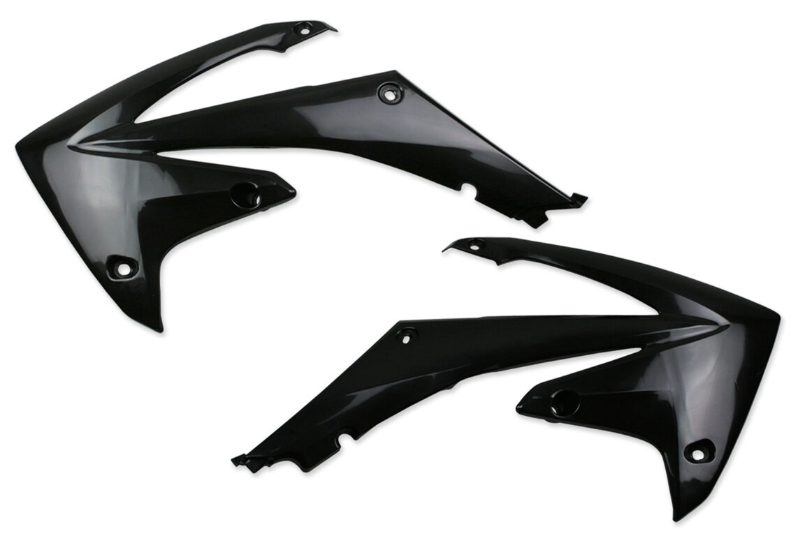 Polisport Black Radiator Shroud Set for Honda: CRF250R (2010-2013), CRF450R (2009-2012)