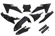 UFO Black with Forks Plastic Kit for KTM: SX125 (2023-2024), SX250 (2023-2024), SX300 (2023-2024), SXF250 (2023-2024), SXF250FE (2022-2023), SXF350 (2023-2024), SXF450 (2023-2024), SXF450FE (2022-2023), XC125 (2023-2024), XC250 (2023-2024), XC300 (2023-2024), XCF250 (2023-202...and more