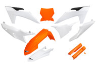UFO OEM 22 Color w/Forks Plastic Kit for KTM: SX125 (2023-2024), SX250 (2023-2024), SX300 (2023-2024), SXF250 (2023-2024), SXF250FE (2022-2023), SXF350 (2023-2024), SXF450 (2023-2024), SXF450FE (2022-2023), XC125 (2023-2024), XC250 (2023-2024), XC300 (2023-2024), XCF250 (2023-202...and more