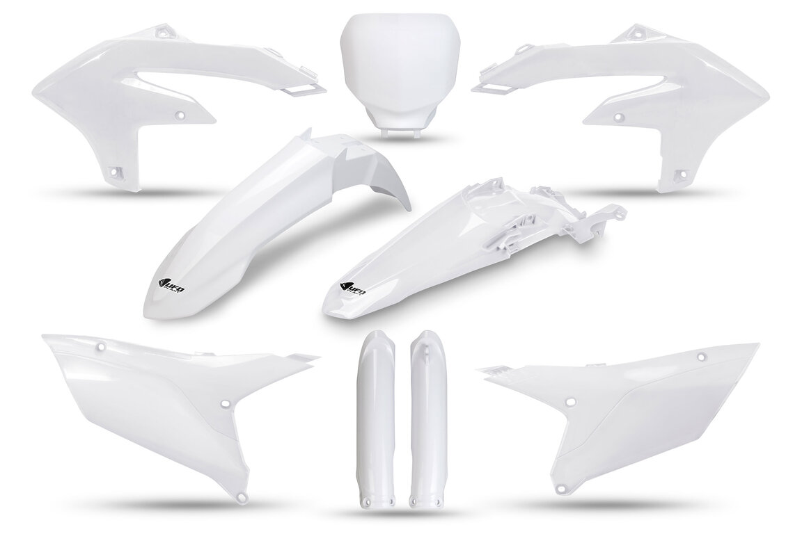 UFO White with Forks Plastic Kit for Yamaha: YZ250F (2024-2026), YZ250FX (2025-2027), YZ450F (2023-2025), YZ450FX (2024-2026)