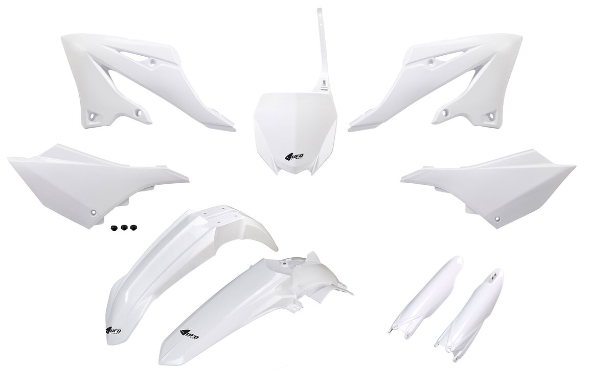 UFO White with Forks Plastic Kit for Yamaha: YZ125 (2022-2027), YZ125X (2023-2027), YZ250 (2022-2027), YZ250X (2023-2027)