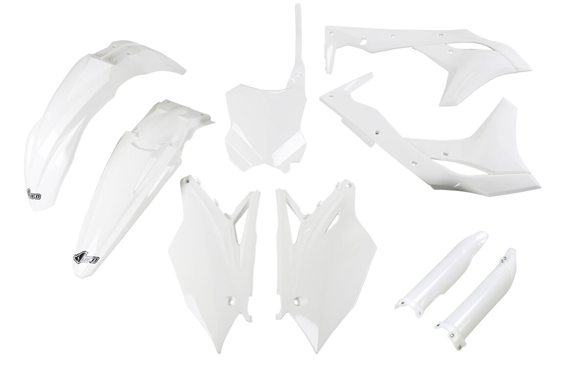 UFO White w/ Forks Plastic Kit for Kawasaki: KX250F (2017-2020)