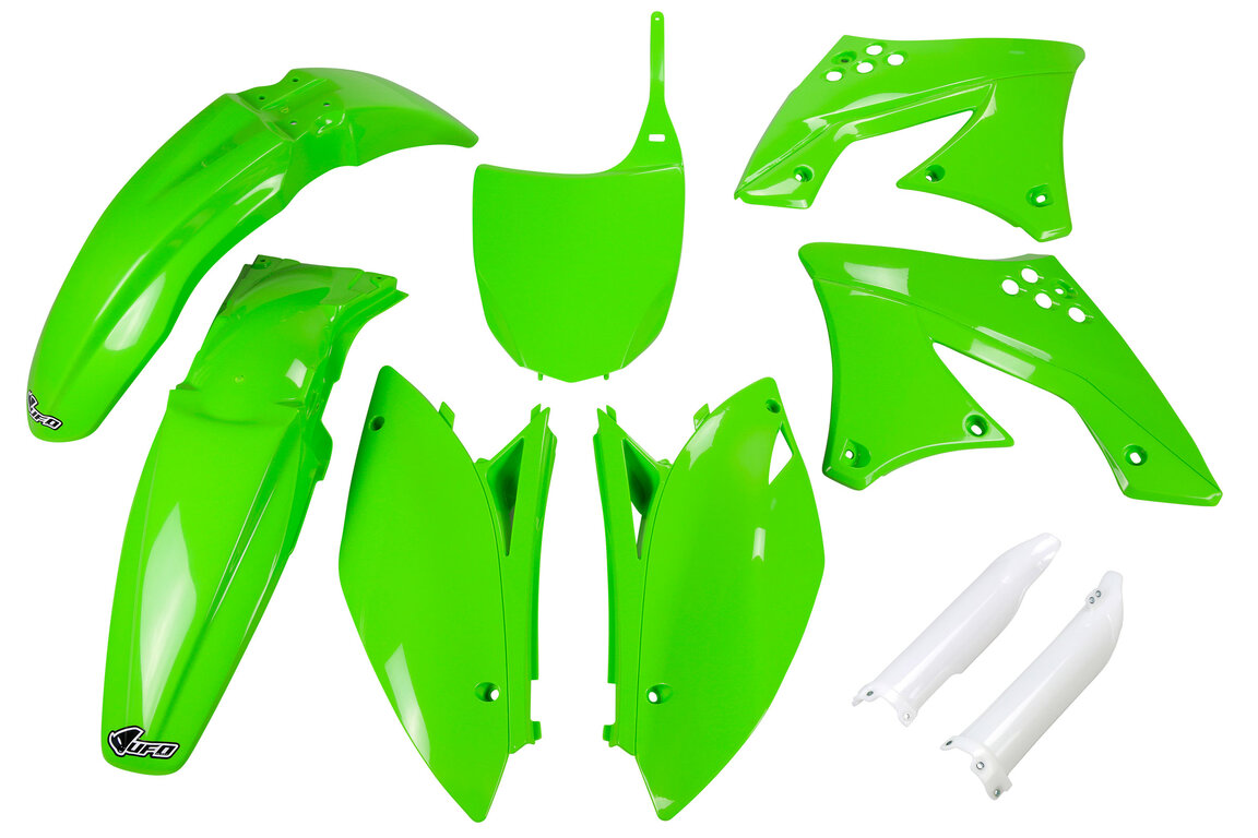 UFO Green with Forks Plastic Kit for Kawasaki: KX250F (2009-2012)