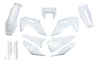 UFO White w/ Forks Plastic Kit for Husqvarna: FE250 (2022-2023), FE350 (2020-2023), FE350s (2020, 2022-2023), FE450 (2020-2023), FE501 (2020-2023), FE501s (2020-2023), TE150 (2023), TE150i (2020-2022), TE250 (2023), TE250i (2020-2022), TE300 (2023), TE300i (2020-2022), TE30...and more