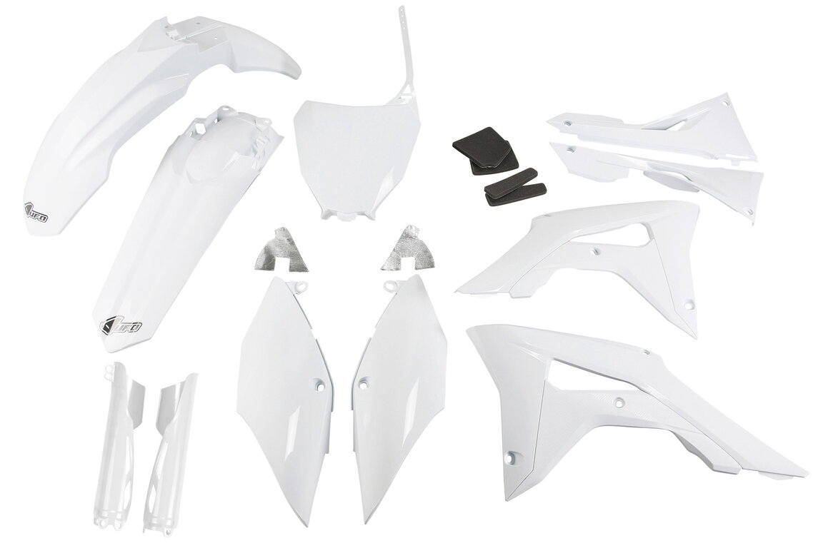 UFO White w/ Forks Plastic Kit for Honda: CRF250R (2018-2021), CRF450R (2017-2020)
