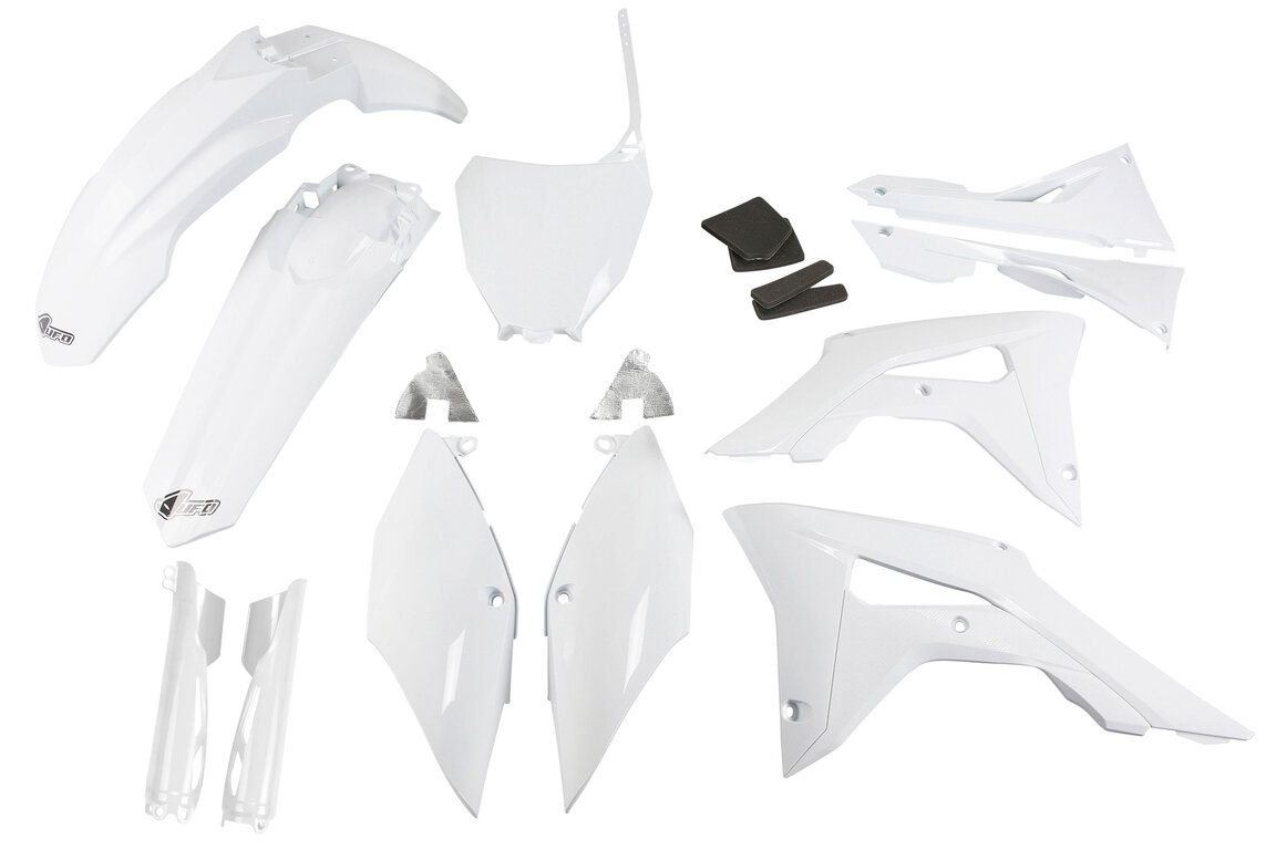 UFO White with Forks Plastic Kit for Honda: CRF250R (2018-2021), CRF450R (2017-2020)
