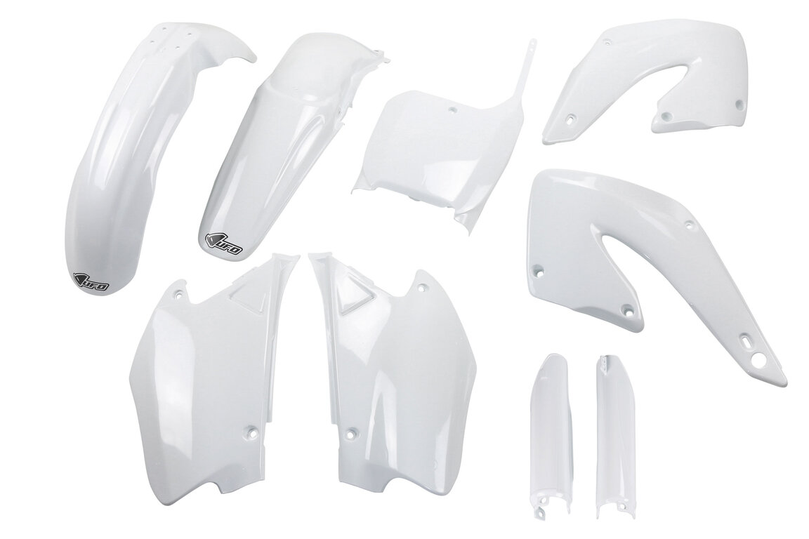 UFO White w/ Forks Plastic Kit for Honda: CR125R (2000-2001), CR250R (2000-2001)