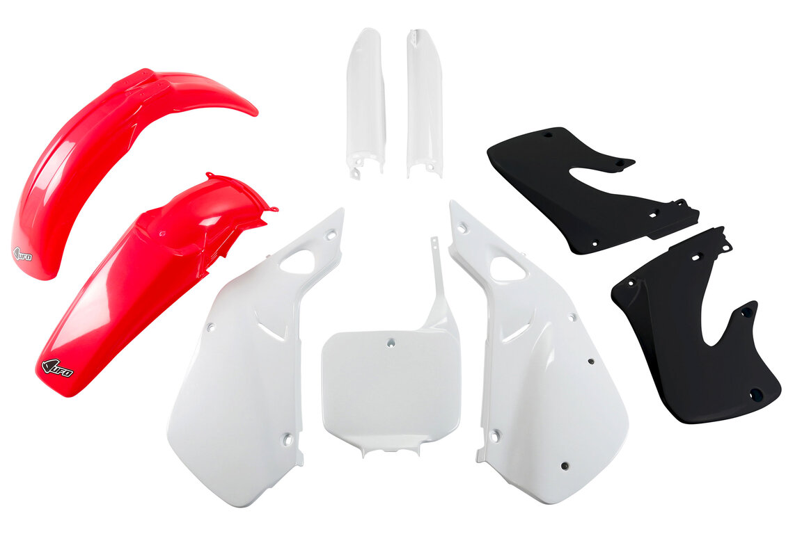 UFO OEM Combo Flo Tint Red 067 with Forks Plastic Kit for Honda: CR125R (1998-1999), CR250R (1997-1999)