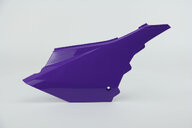 Right Side UFO Purple Side Number Plates replacement plastics for 02-27 Yamaha YZ125, YZ250 dirt bikes.