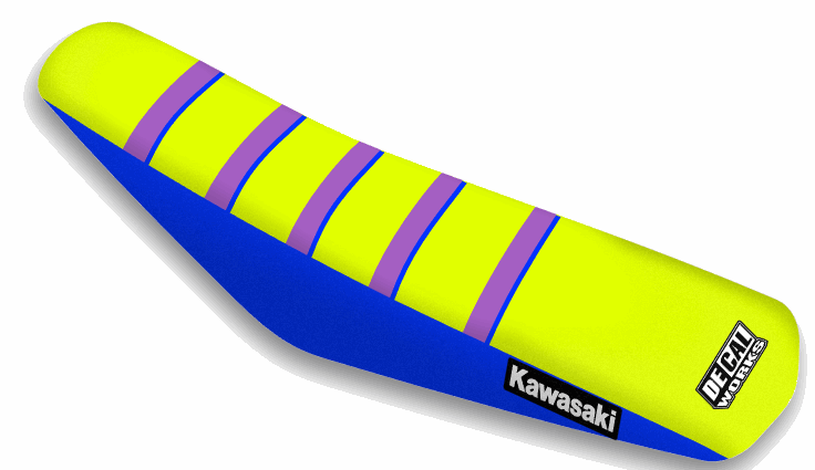 Blue, Yellow, Purple Seat Cover Kawasaki KX 85 14-22, KX 100 14-21, KX 112 2022